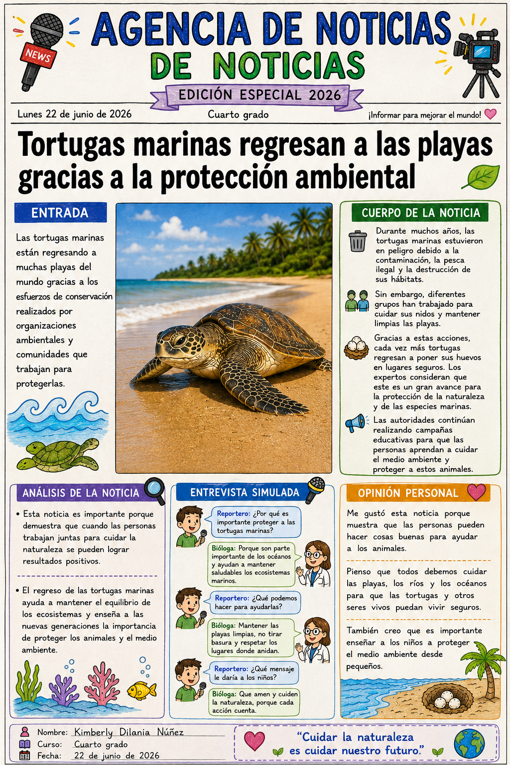 Periódico de tortugas marinas